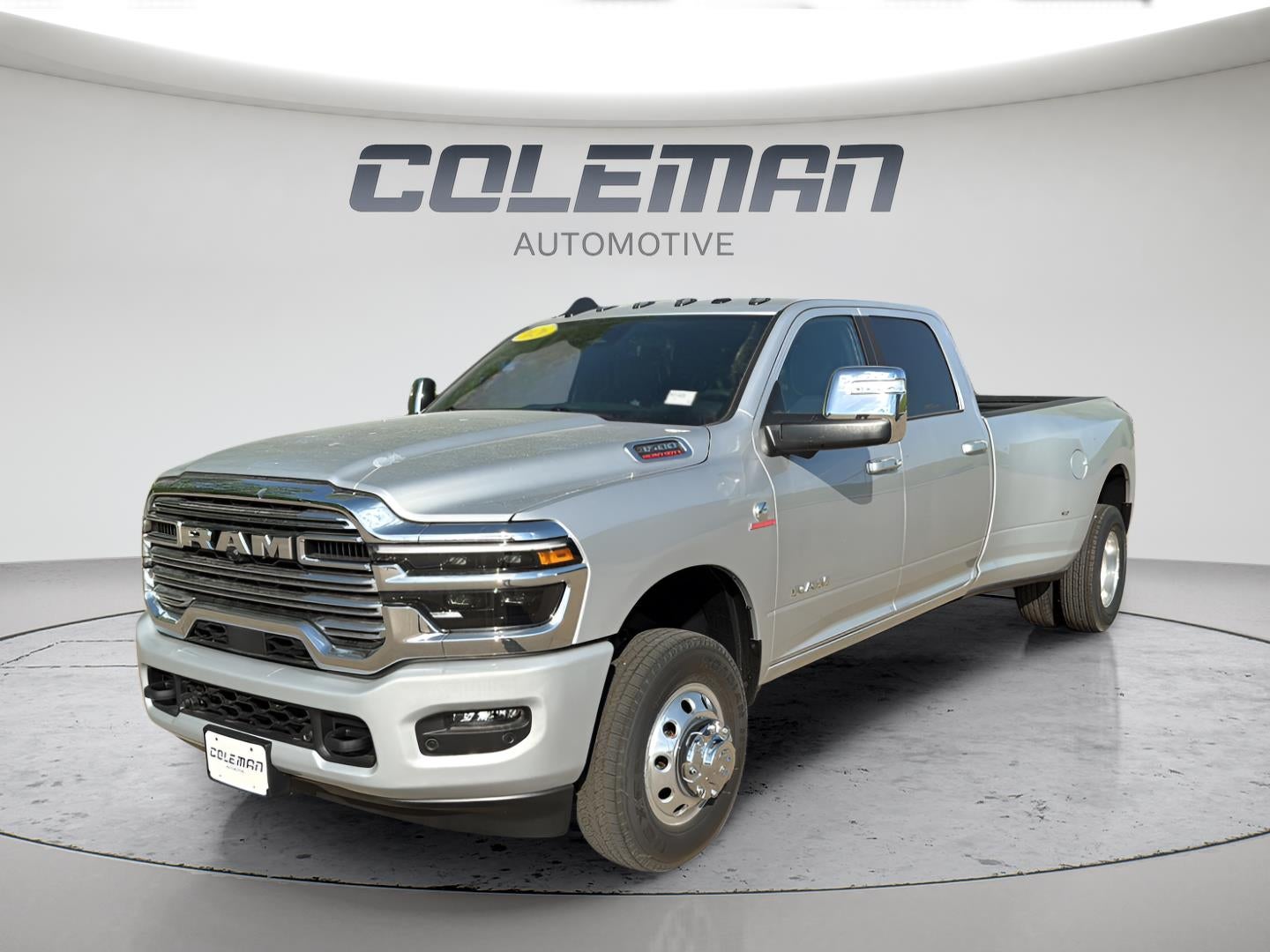 2026 RAM Ram 3500 RAM 3500 LARAMIE CREW CAB 4X4 8' BOX in Silver-Zynith Exterior Paint — front three-quarter view